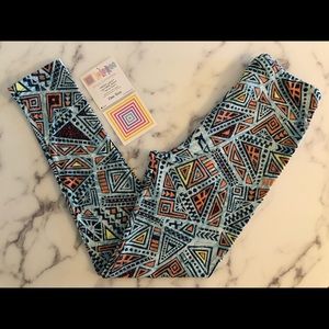 LuLaRoe Leggings - Blue Triangle Pattern
